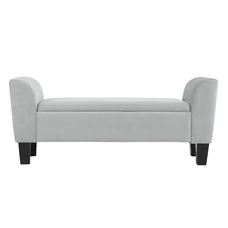 Banc ottoman en velours avec rangement - 16,5L x 55l x 23H