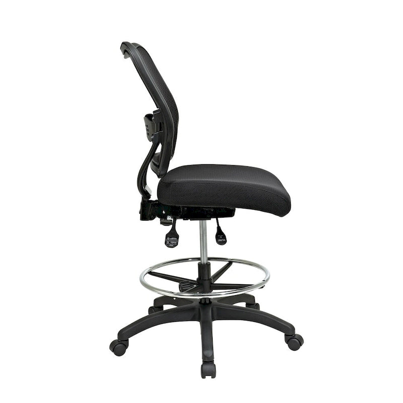 Chaise de dessinateur ergonomique de luxe avec dossier en maille et assise en maille