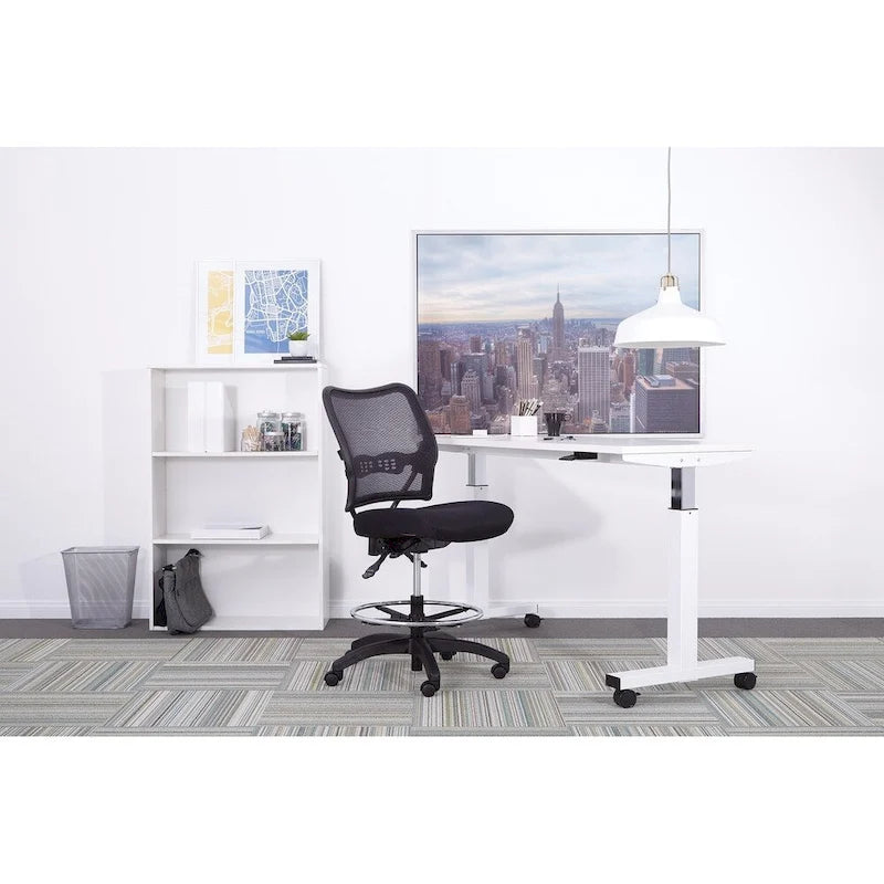 Chaise de dessinateur ergonomique de luxe avec dossier en maille et assise en maille