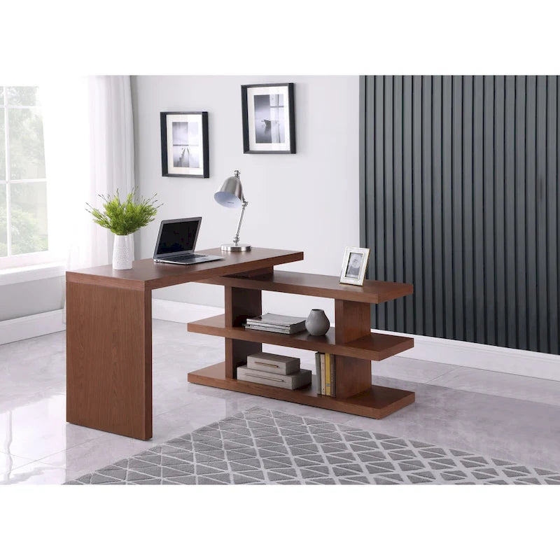 Somette Motion Home Office Desk with Shelves