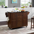 Crosley Eleanor Black Granite Top Kitchen Cart - 18d x 51.5w d 35.25h