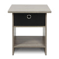 Table d'appoint/de chevet  avec étagère de rangement et tiroir en tissu
