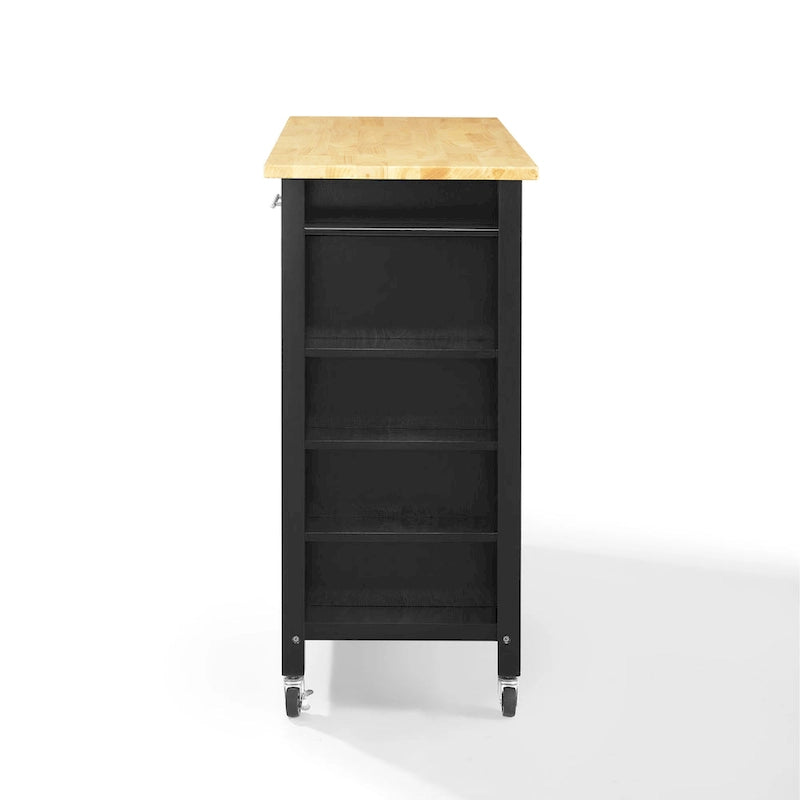 Chariot de cuisine avec plateau en bois - 94 cm H x 106,7 cm L x 46,4 cm P