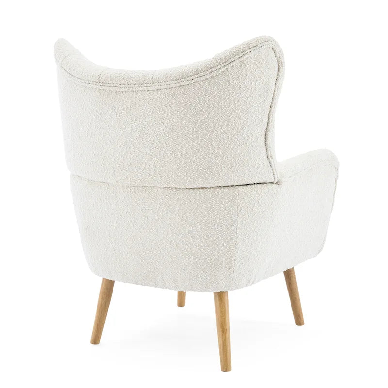 Fauteuil Club Capitonnage Boucle Amande avec Dossier Haut par