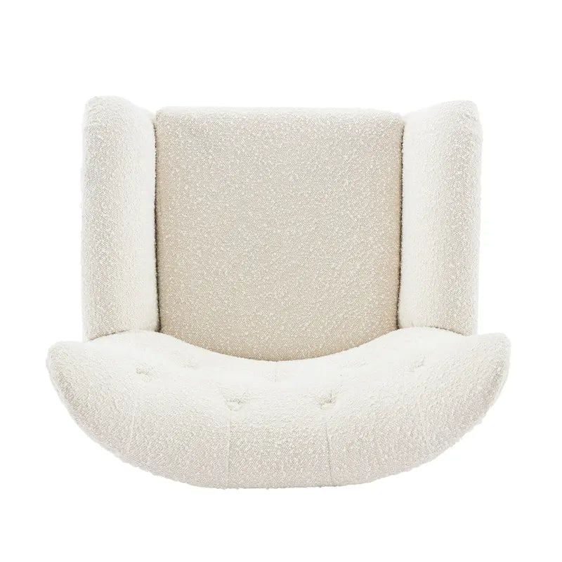 Fauteuil Club Capitonnage Boucle Amande avec Dossier Haut par