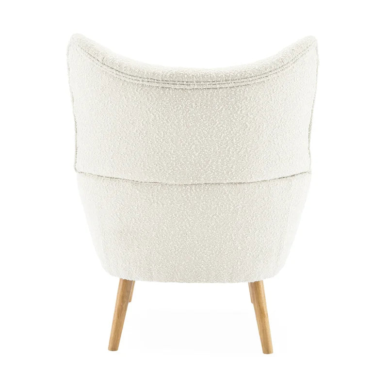 Fauteuil Club Capitonnage Boucle Amande avec Dossier Haut par