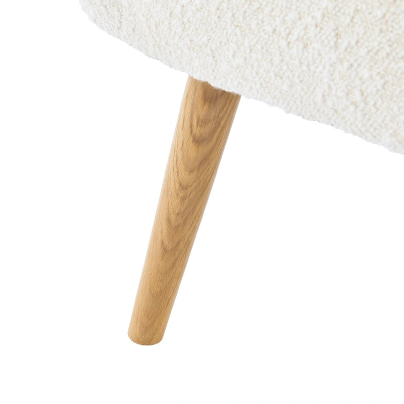 Fauteuil Club Capitonnage Boucle Amande avec Dossier Haut par