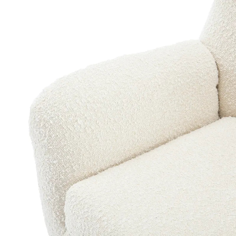 Fauteuil Club Capitonnage Boucle Amande avec Dossier Haut par