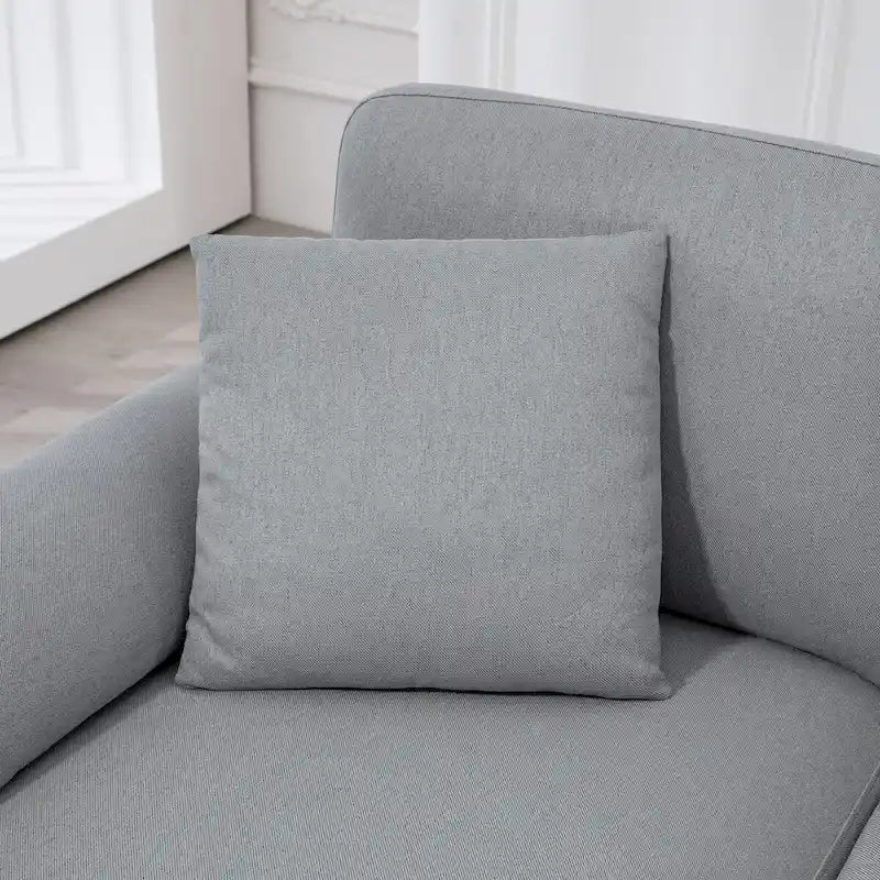 Canapé d'angle en tissu avec canapé-lit réversible, canapé d'angle moderne en forme de L avec oreillers, pieds en bois