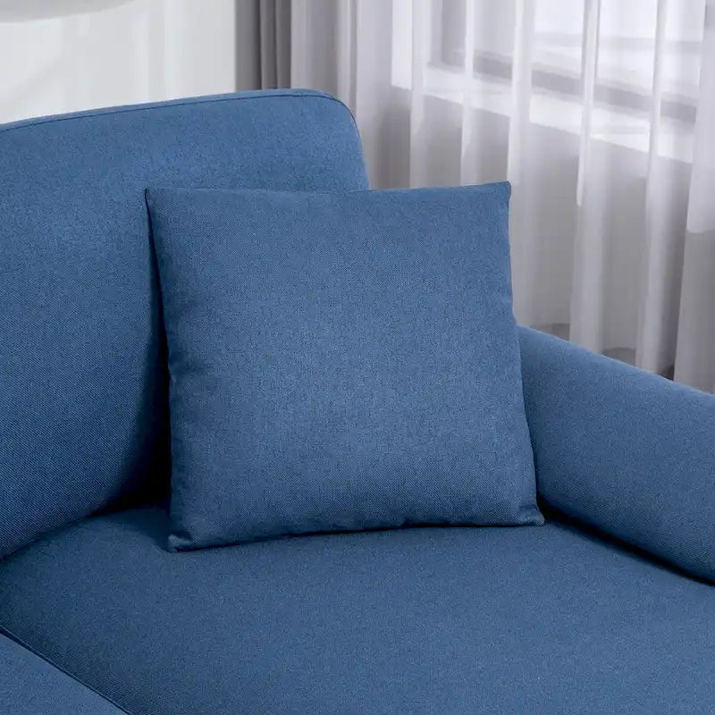 Canapé d'angle en tissu avec canapé-lit réversible, canapé d'angle moderne en forme de L avec oreillers, pieds en bois