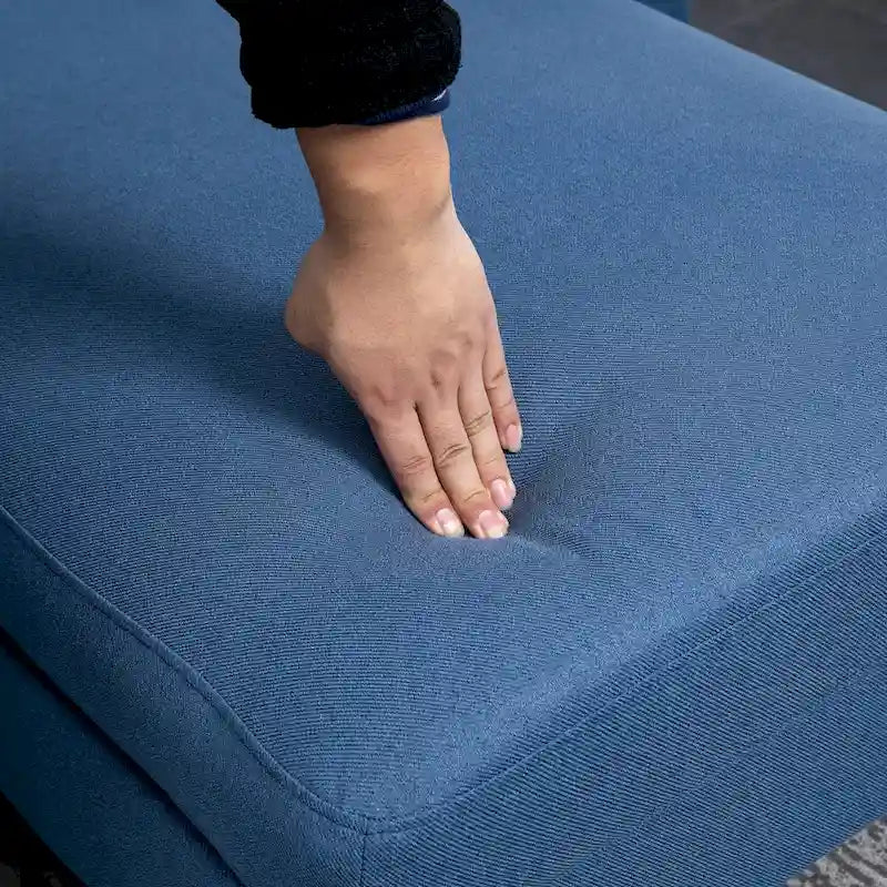 Canapé d'angle en tissu avec canapé-lit réversible, canapé d'angle moderne en forme de L avec oreillers, pieds en bois