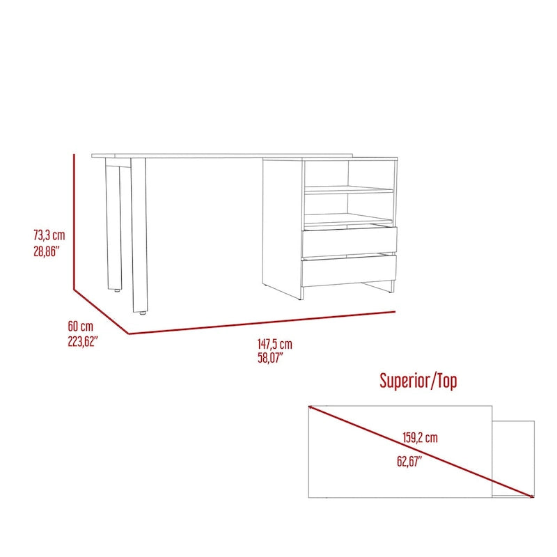 Bureau pour bureau, salon, appartement, gris clair