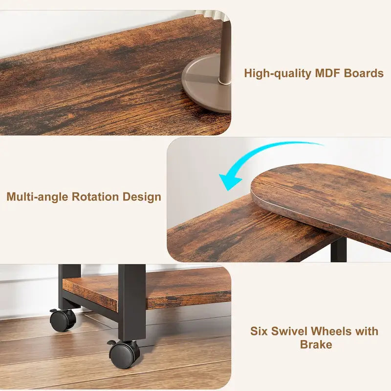 Table d'appoint pivotante avec station de recharge
