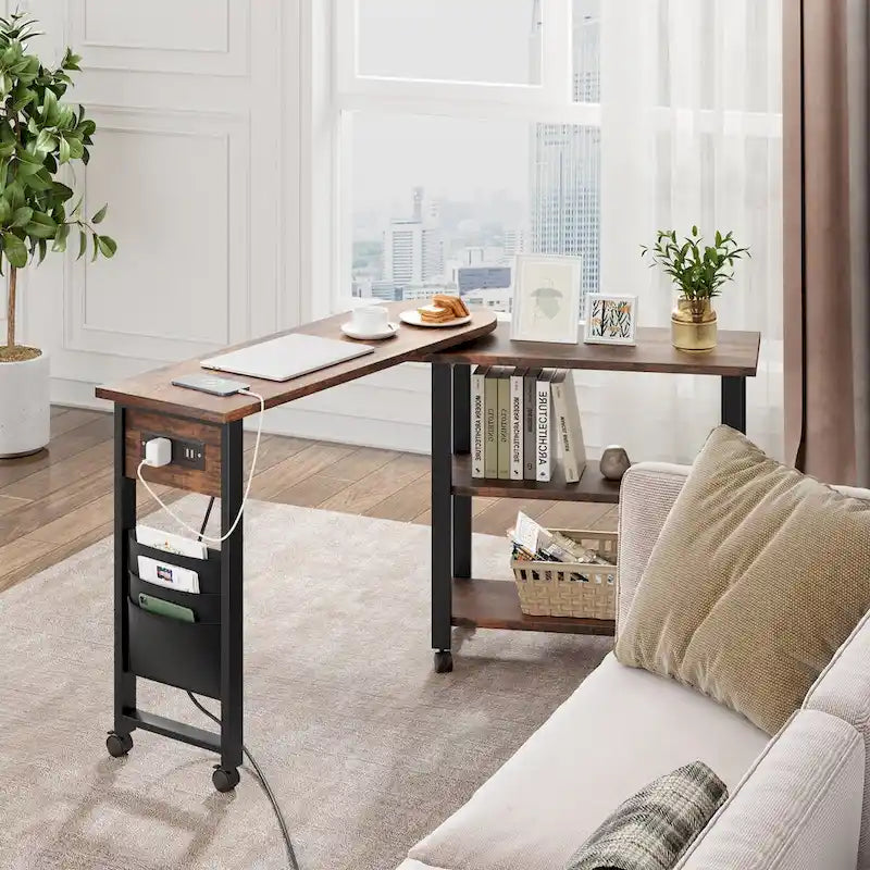 Table d'appoint pivotante avec station de recharge