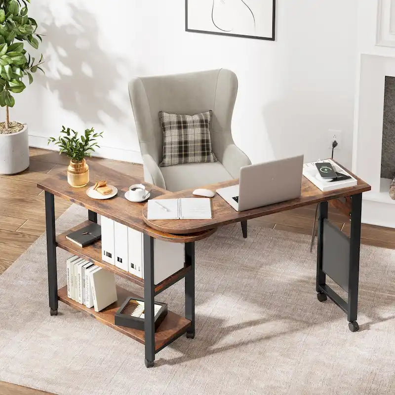 Table d'appoint pivotante avec station de recharge