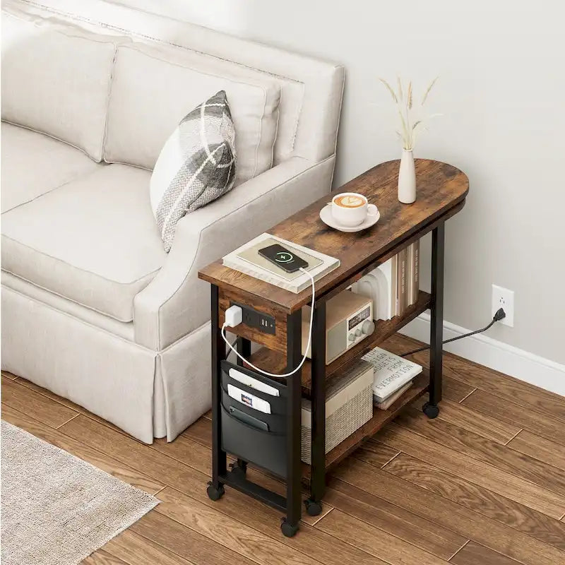 Table d'appoint pivotante avec station de recharge