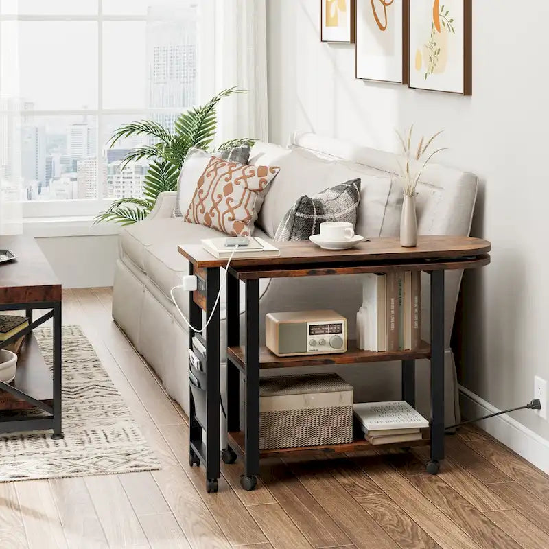 Table d'appoint pivotante avec station de recharge