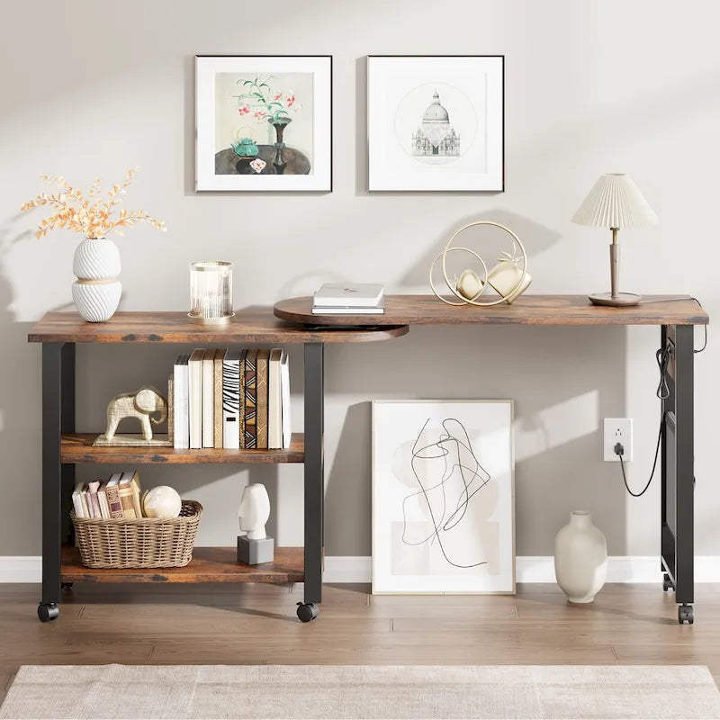 Table d'appoint pivotante avec station de recharge