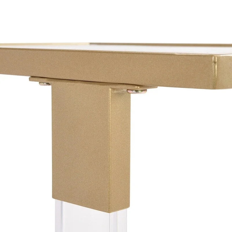 Table d'appoint C moderne contemporaine, table de chevet avec plateau en verre trempé, structure en acier et acrylique, roulettes verrouillables