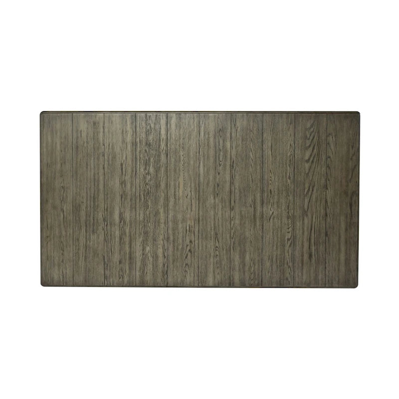 Table à pieds rectangulaires  blanc antique et gris patiné