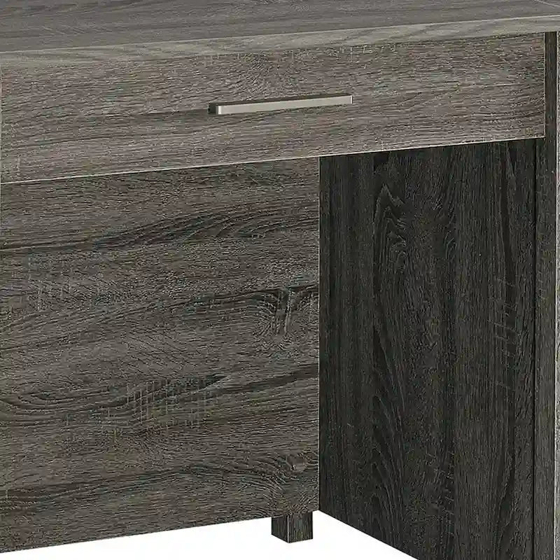 Bureau d'ordinateur  avec 4 tiroirs, plateau relevable, 2 tiroirs coulissants, 152,4 cm, gris patiné
