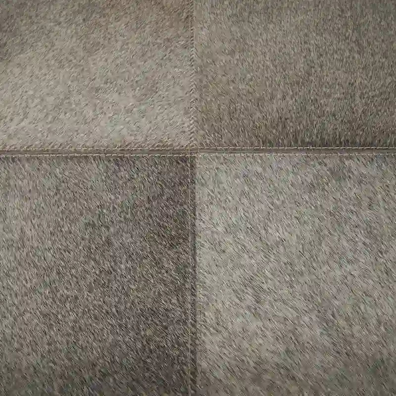 Table d'appoint d'extrémité de canapé en cuir avec pieds et poignées diagonales argentés - Gris - Roche River Decor